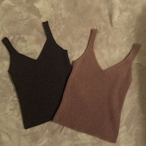 Knit Wool Tank Top; Lavender & Grey